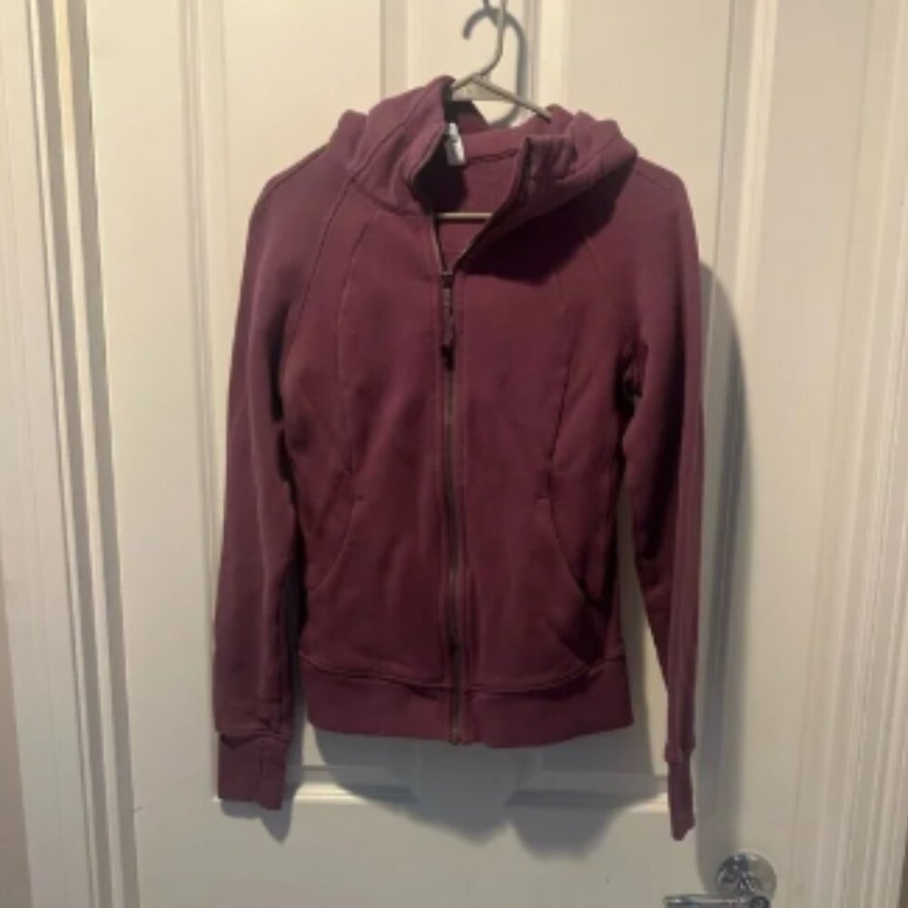 Women's Vintage Plum Zip-Up Scuba Hoodie by Lululemon Size 6